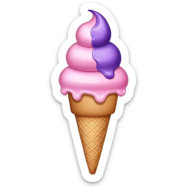 Ice cream light pink and purple sticker