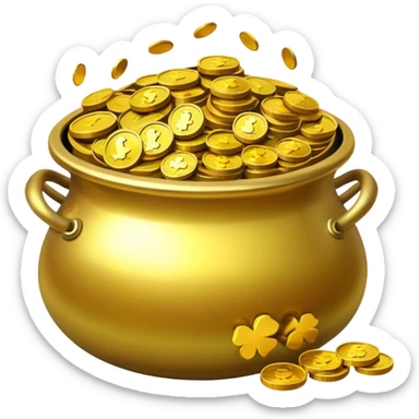 pot of gold with golden coins sticker