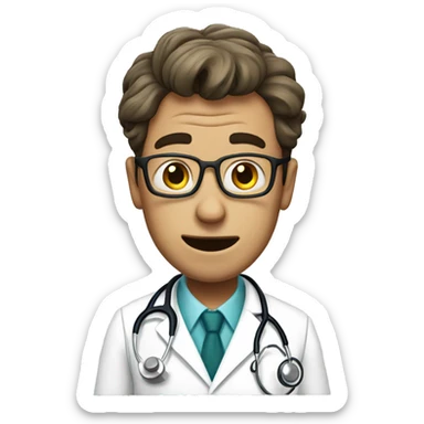 a doctor with the emotion of madness sticker