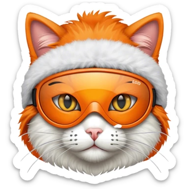 Cat wearing a ski mask  sticker
