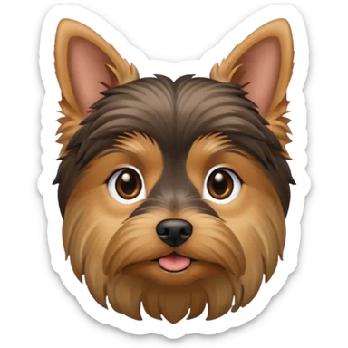 a Yorkshire Terrier face. sticker