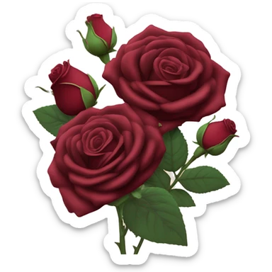 Wine red rose bouquet ￼ sticker