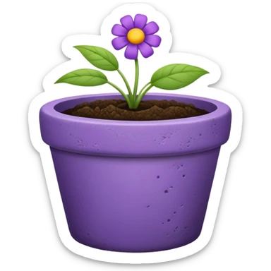 purple flower pot sticker