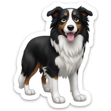 a bordercollie with short paws sticker
