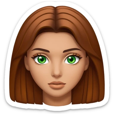 Kendal Jenner with green eyes and brown hair and Carmel skin  sticker