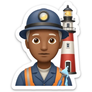 lighthouse Keeper with cleaning lens sticker