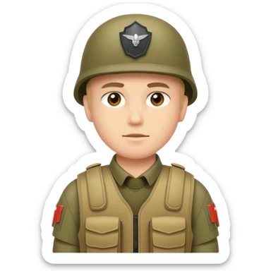 soldier with bulletproof vest sticker