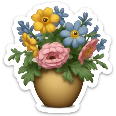 Vintage flowers sticker