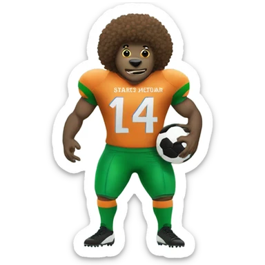 Dinosaur with a Afro in a football kit sticker