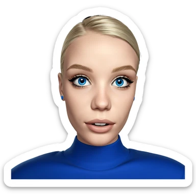 portrait of a girl with blue eyes sticker