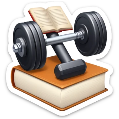 dumbell with book sticker