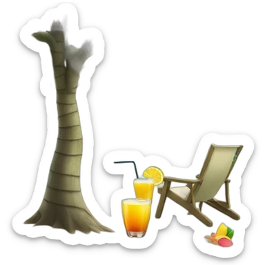 Drink beach sea palmer tree sticker