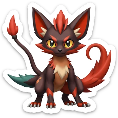 Noivern-Litten-Zorua full bod sticker