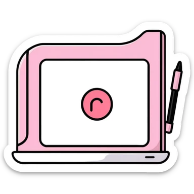 Pink Web browser on a computer sticker