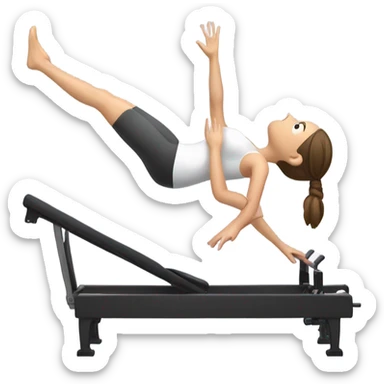 Girl doing reforming Pilates  sticker