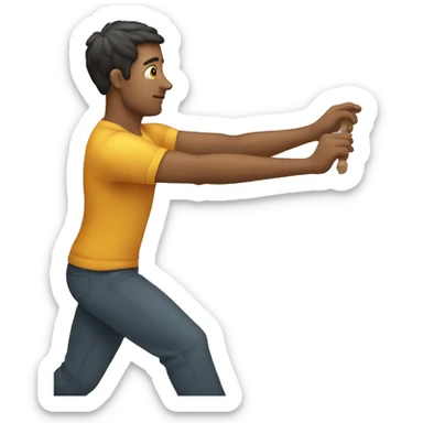 man trying to pull up sticker