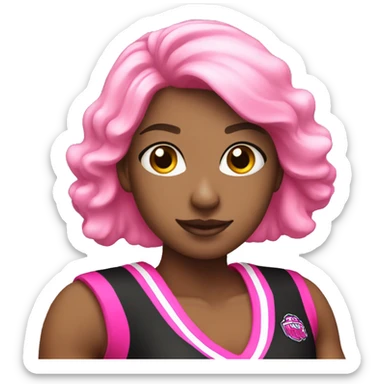 cheerleader with black and pink uniform sticker