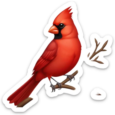 a bright red bird, cardinal sticker