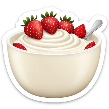yoghurt bowl with strawberries  sticker