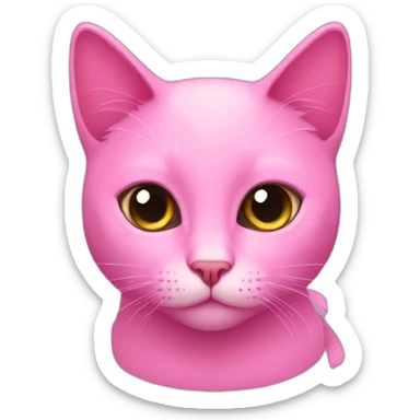 black and pink cat sticker