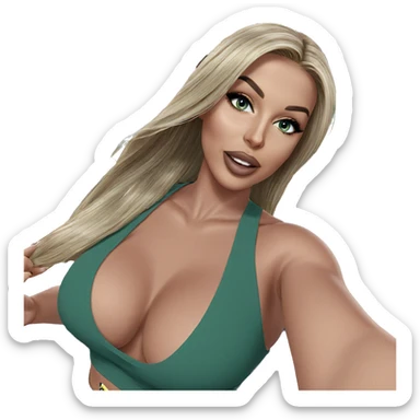 blonde girl with car selfie sticker