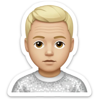 Brian Harvey from East 17 with light skin, blonde hair, white sequin outfit sticker