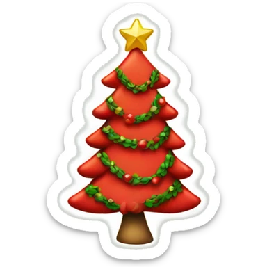 Christmas tree with red bows on it sticker