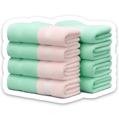 Light pink and mint stacked towels sticker