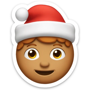 Ginger bread with a red  christmas hat sticker