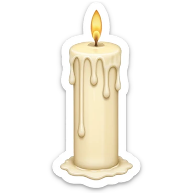 Thin and long Leaning Candle dripping wax as if someone is holding it sticker