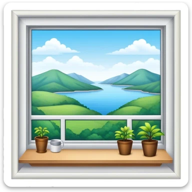 scenic view from office window sticker