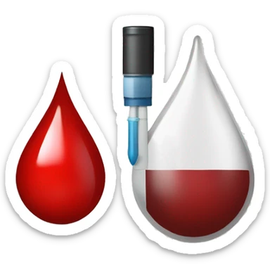Create an emoji of a blood drop with a glucose meter symbol, representing diabetes awareness. sticker