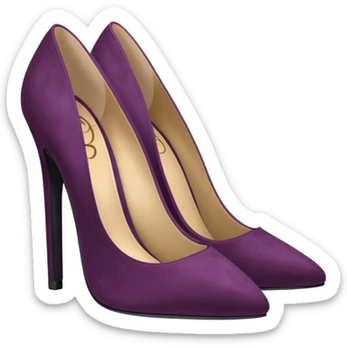 Midnight plum color REALISTIC suede high heels  sticker