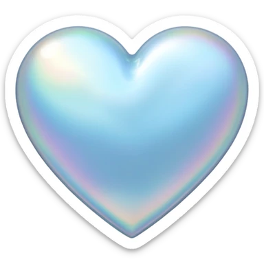 Pale blue mother-of-pearl heart sticker