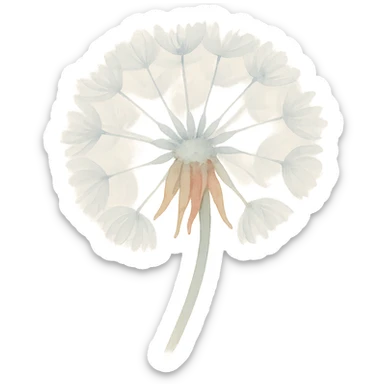 close-up of a dandelion, realistic textures, wispy seeds sticker