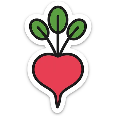 colored outline icon of a radish sticker