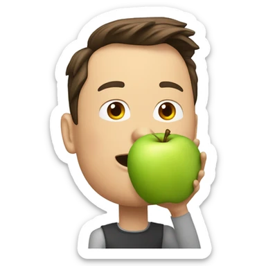 Elon musk mangeant une pomme sticker
