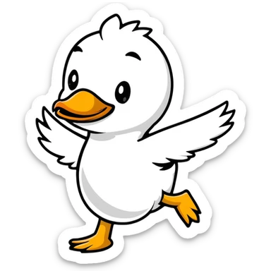 dancing duck for a duck race sticker
