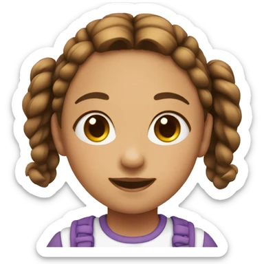 A girl with brown wave pigtails sticker