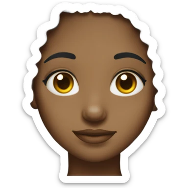 pretty black girl with long curly black hair  sticker