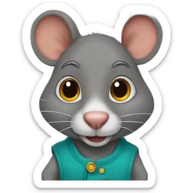 un rat tenant un drapeaux marocain sticker