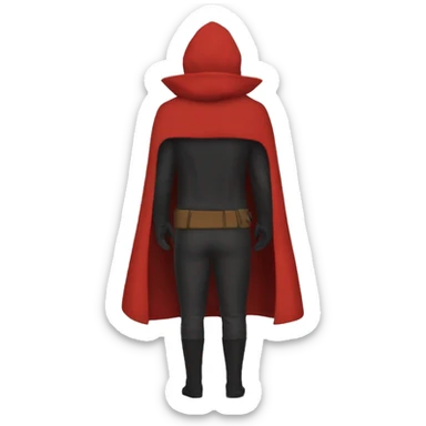 red hero cape back view sticker