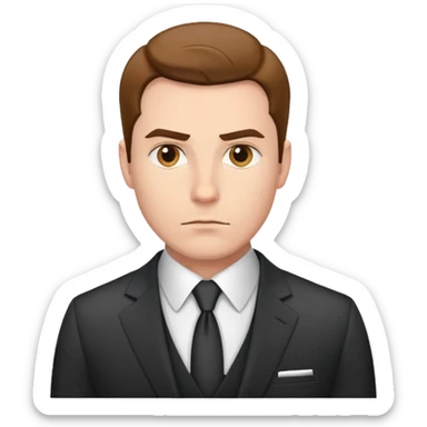Professional man in a suit with serious expression sticker