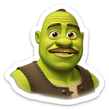 shrek with mustaches sticker