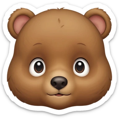 The face of a cute baby bear (thin cheeks, not much hair) sticker