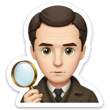sherlock holmes holding magnifying glass sticker