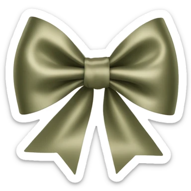 khaki satin bow sticker
