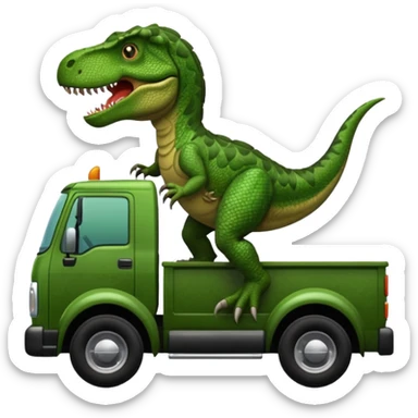 Trex driving a truck sticker