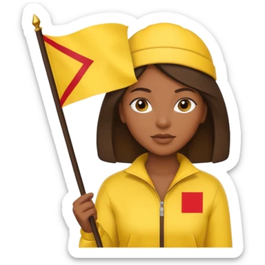 yellow  Flag holder black woman sticker