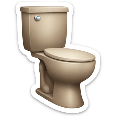 Toilet with brown sticker